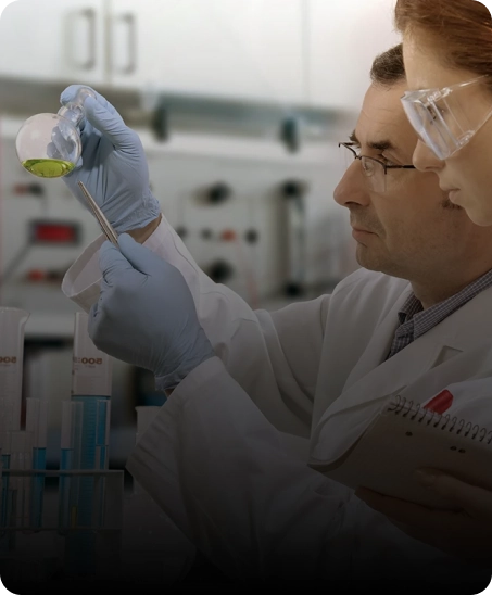 A person preparing something in laboratory