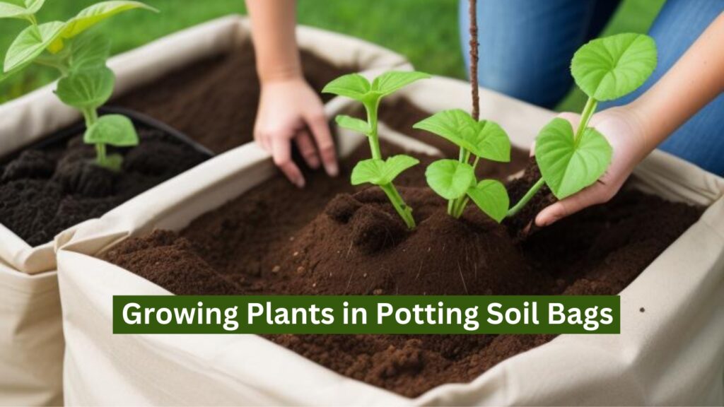 Growing Plants in Potting Soil Bags